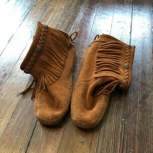 Minnetonka Fringed Ankle Booties